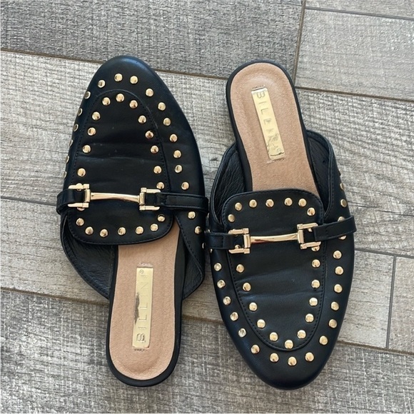 Billini Size 6 Black Gold Studded Mules. - Picture 2 of 7